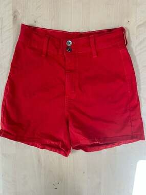 Angry Rabbit Women's Red Stretch Cotton Twill Shorts Style ARS149MD
